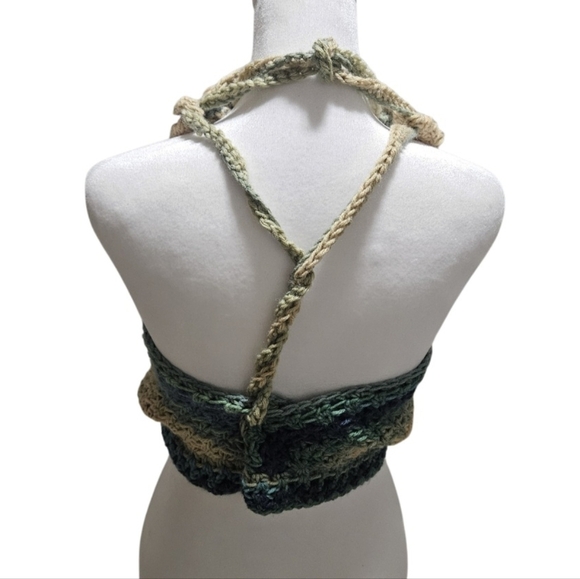 Hand Crafted Crochet Multicolored 10-way scarf winter hoodie handmade blue shawl - Picture 15 of 17